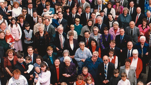 A group of church people.